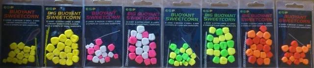 Esp Buoyant Or Big Buoyant Sweetcorn All Colours & Sizes Hair Rig Stops Included