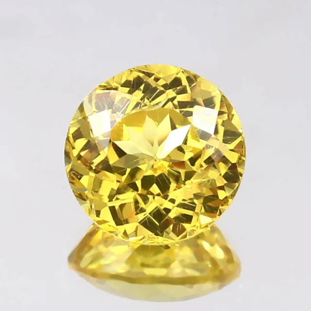 AAA+ Natural Flawless Ceylon Yellow Sapphire Loose Round Gemstone Cut 11x11 MM