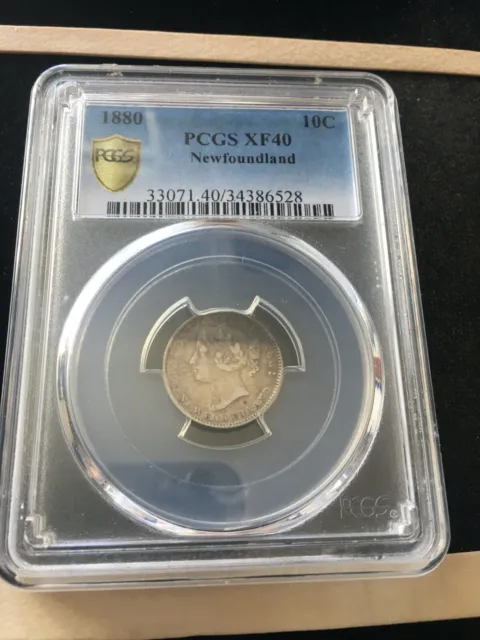 1880  Newfoundland, ¢10 Cent, PCGS Graded, **EF-40**