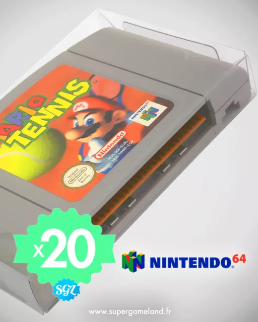 20 Boitiers de protection Crystal box pour cartouche de jeu Nintendo 64 N64 (...