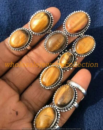 Tiger Eye Gemstone Ring Wholesale 1pcs Lots Handmade Ethnic Jewelry