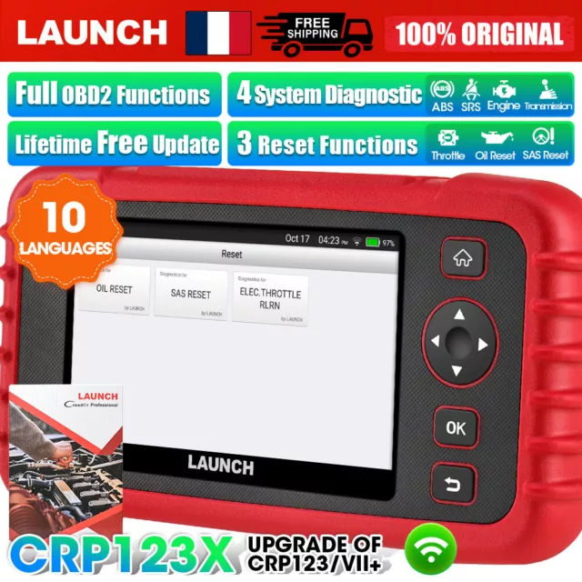 2024 LAUNCH CRP123X Elite Outils diagnostics 4 Systèmes + 3 Services ABS SAS FR