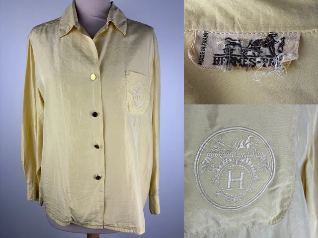 Ensemble Exceptionnel HERMÈS En Jersey De Soie - Top Long Et Pantalon - Taille 40 (L) - Occasion Très Bon État