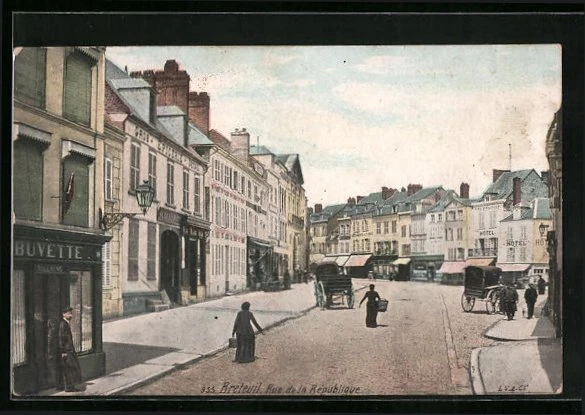 CPA Breteuil, Rue de la Republique 1909