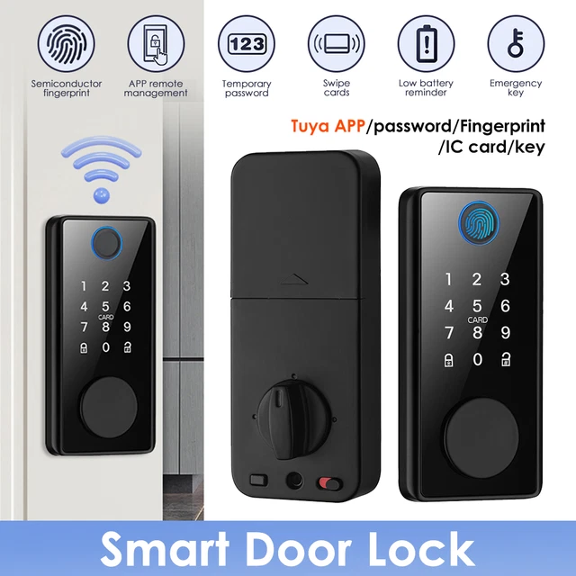 Smart Door Lock APP Control Biometric Fingerprint Key IC Card Digital Keypad