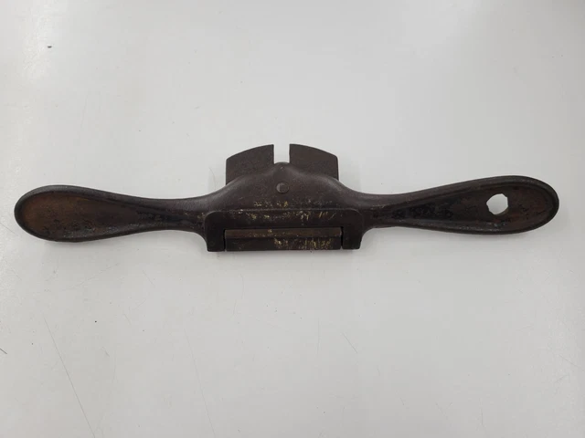 Vintage Cast Iron Flat Bottom Adjustable Throat Spokeshave  Spoke Shave