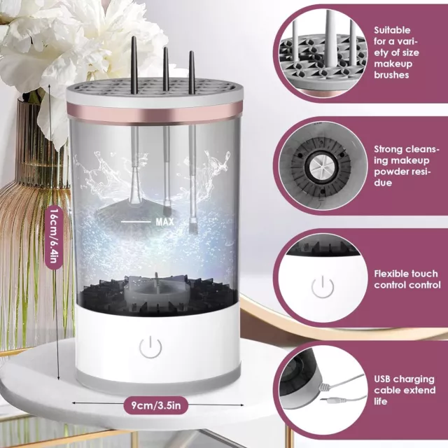 3 in 1 Electric Makeup Brush Cleaner Dryer Storage Machine Auto Visible Spinner 3