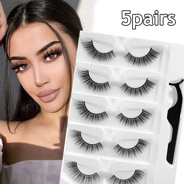 Pestañas sin pegamento reutilizables autoadhesivas extensión incorrecta 5 P ❉�
