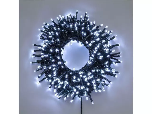 Catena luminosa 1000 led bianco FREDDO Interno/Esterno 50mt LUCI ALBERO NATALE