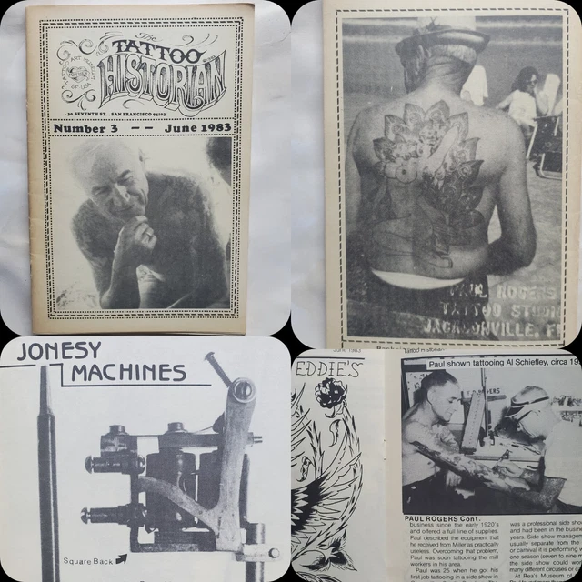original Paul Rogers 1983 vintage historiador tatuaje lilo tuttle mag máquina flash