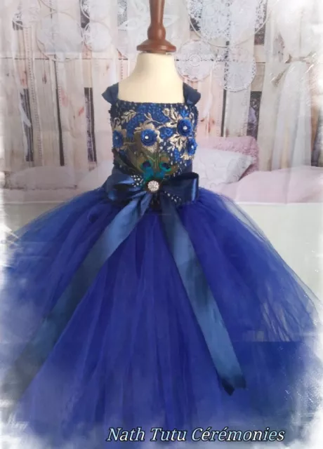 Robe Longue Tutu princesse Bleu Roi 3-4 Ans