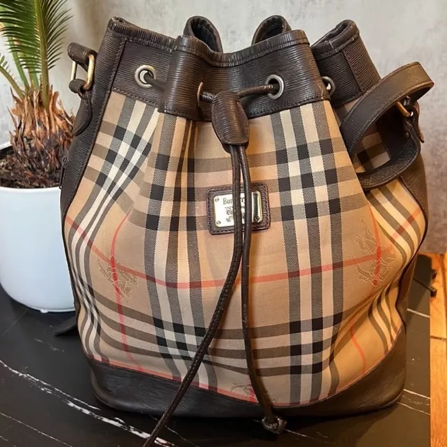 Burberry Vintage Haymarket Bucket Bag