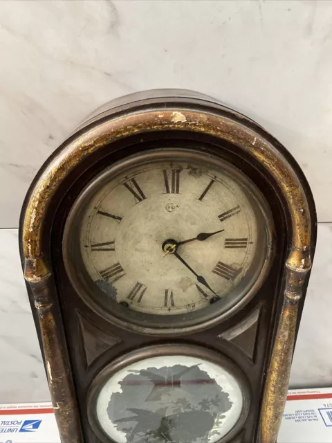 1875 Seth Thomas Chicago Round Top Shelf Clock Working 3