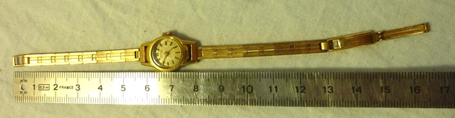 Montre Mécanique Vintage SOHO Femme - Boîtier Plaqué Or 17 Rubis, Cadran Beige, Fonctionne