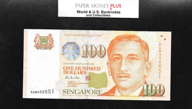 RARE - SINGAPORE 100 DOLLARS  Hu Tsu Tau P-42  1999