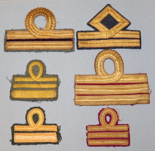 Italian Ranks Ww2 6 MIXED ORIGINAL c.WW2 Italian Military Officer's Sleeve Rank insignia ...