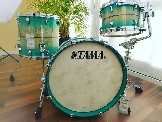 TAMA STAR Maple Jazz Drumset  18/12/14 14"×5,5" Emerald Sea Curly Maple RECB