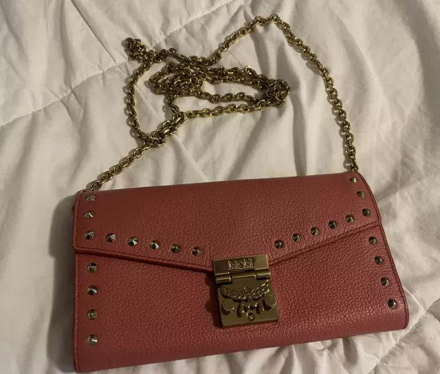 MCM Studded Leather PATRICIA Crossbody Chain on Wallet Bag