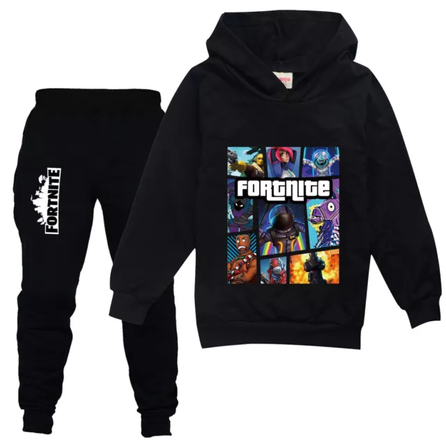 Fortnite Jungen Mädchen Hoodies + Hosen Set Kapuzen Trainingsanzug 4-13 Jahre