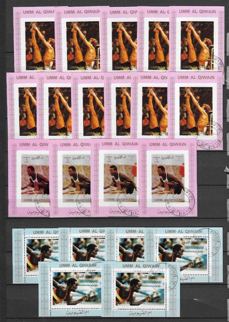Lot 12 71 Qiwain Sport Turmspringen Weitsprung 21 Blöcke gestempelt