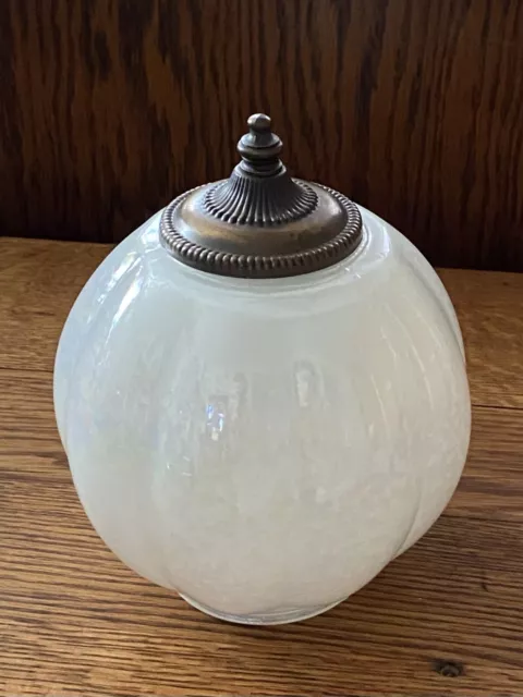 Vintage MCM Opalescent/iridescent Glass Shade For hanging/Ceiling Mount Fixtures