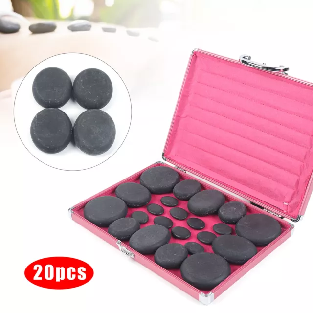 20x piedras de masaje calentador piedra basáltica maleta de calefacción Hot Stone Heater 220V + caja NUEVO