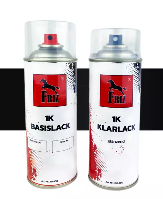 FRIZ Spraydosen Set 400ml SKODA 9910 BLACK MAGIC PERL. + 400ml Klarlack