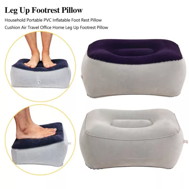 Portable Travel Air Pillow Foot Rest Inflatable Cushion PVC Car Leg Footrest AU
