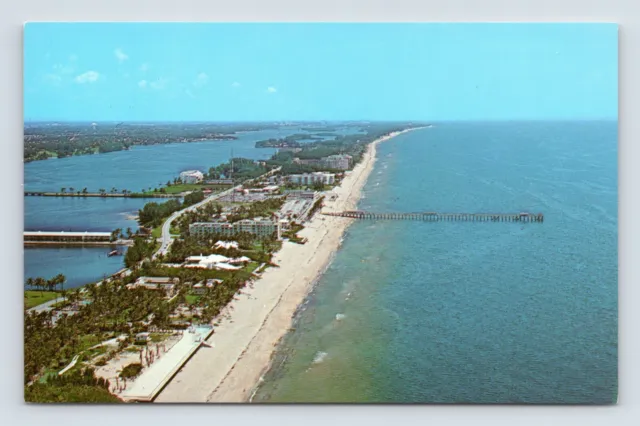 Aerial View Beach at Lake Worth Florida FL UNP Chrome Postcard P2
