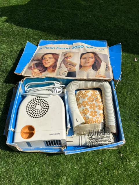 ronson escort 2000 hair dryer Retro Vintage Hot Air Comb And Brush Variable Heat