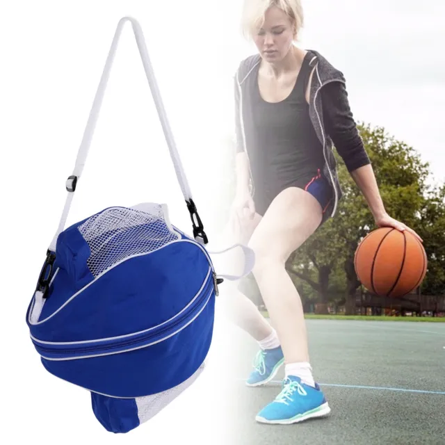Round Mesh Basketball Bags Oxford Cloth Football Storage Pouch For Indoor Exerci