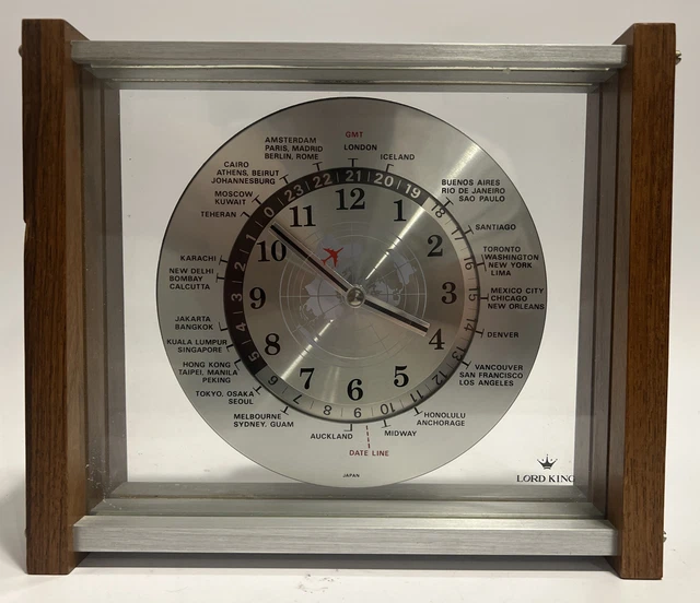 VINTAGE LORD KING World Clock Made in Japan with Airplane Hand Works