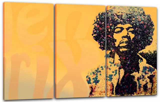 Wandbild Jimi Hendrix vintage retro gelb love power peace Kunst-Grafik 3