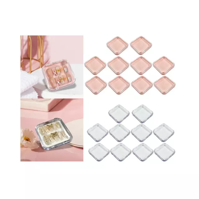 10x Press on Nail Storage Boxes Nail Storage Container Square Crafts Beads