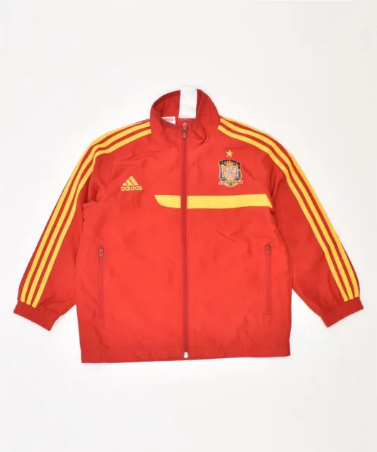 ADIDAS Girls Tracksuit Top Jacket 4-5 Years Red Polyester NN10