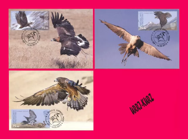 KYRGYZSTAN 2015 Nature Fauna Predatory Bird Hunting Falcon Maxicard Maximum Card