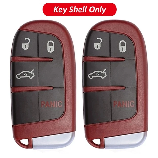 2X Smart Remote Key Shell Case Fob 4 Buttons for Dodge Challenger Charger Dart