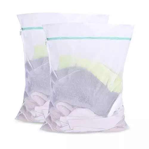 Mesh Laundry Bag For Delicates 2 Pack 24 X 32 Inch Zippered Large Washing Machin