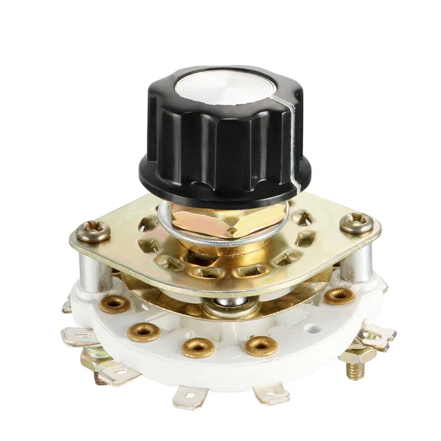 2P4T 2 Pole 4 Throw Single Deck Band Channel Rotary Switch Selector with Knob