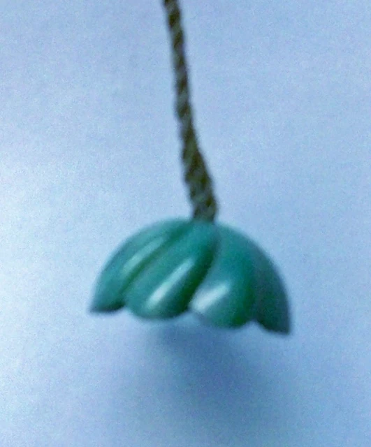 Vintage Teal Green 8 Petal Swirl Plastic Curtain Tie Back ~ Shade Pull ~ Mint