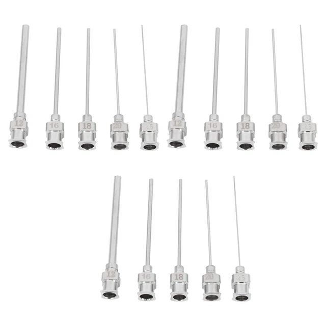 15Pcs Gauge Blunt Stainless Dispensing Syringe Needle Tip 12/16/18/20/25/38GU3N1