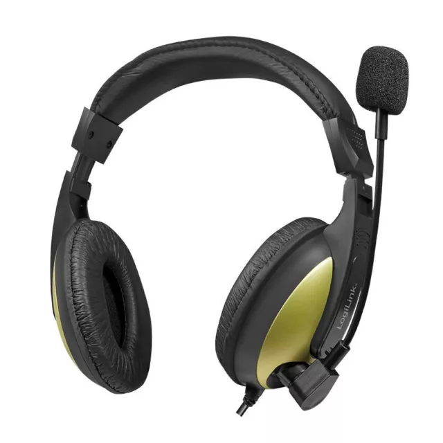 Stereo Headset 3,5mm Klinke Kopfhörer Mikrofon gepolstert Gaming Micro Büro 3