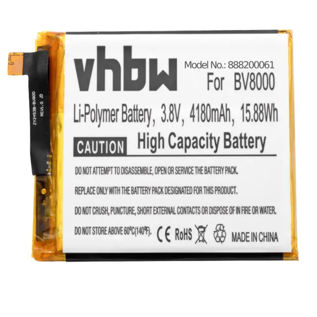 Batterie 4180mAh Li-Po pour BLACKVIEW BV8000, BV8000 Pro, V636468P
