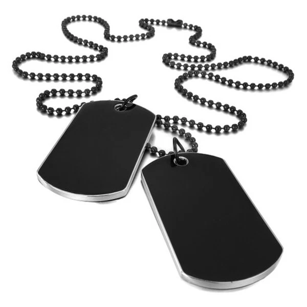 2 Pieces Collier avec un pendentif d'etiquette en Alliage Collier d'armee C8755