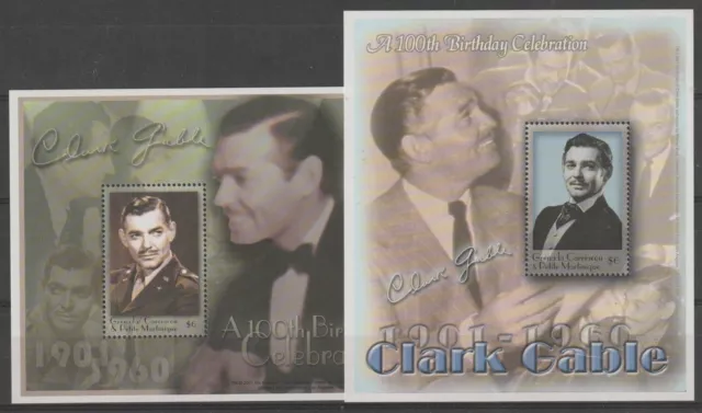 Grenada Carriacou 2001 Cinema Clark Gable 2 Loks Comme Photo MNH MF121951