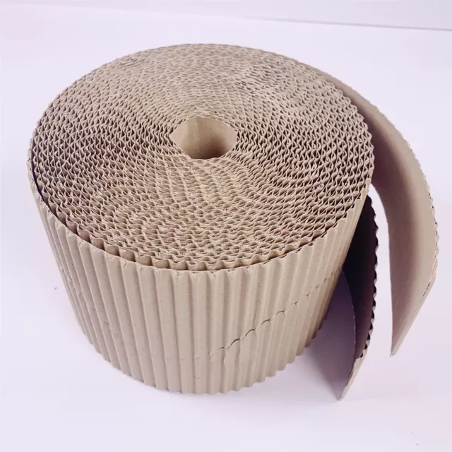 Natural Hessian Display Border Roll Corrugated Natural Scalloped Wavy