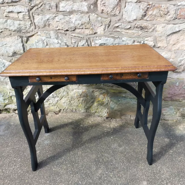 Antique French Art Nouveau Oak Top Console Desk/Hallway Table 19th Century