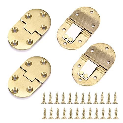 4 Pcs Solid Brass Hinges Drop Front Desk Drawer Butt Hinge For Table Sewing Mach