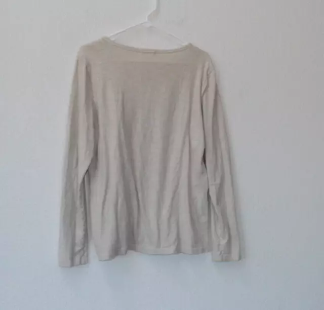 CP Shades Top Size Medium Womens Nude Long Sleeve T Shirt Scoop Neck