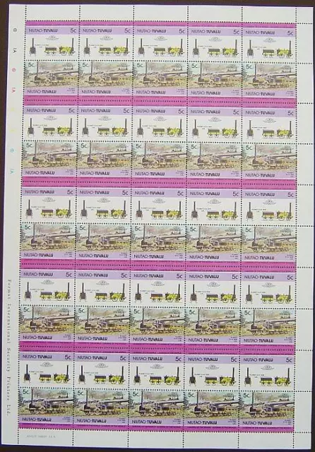 1830 L&MR Robert Stephenson PLANET Train 50-Stamp Sheet (Leaders of the World)